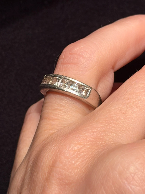 Vintage Fianite Sterling Silver Statement Ring, UK Size L#124