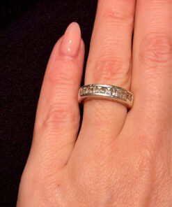 Vintage Fianite Sterling Silver Statement Ring, UK Size L#124