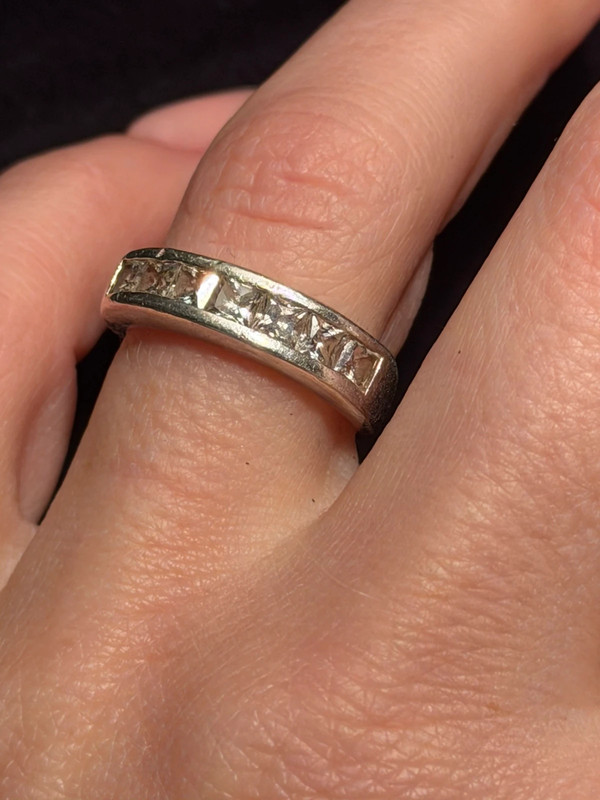 Vintage Fianite Sterling Silver Statement Ring, UK Size L#124