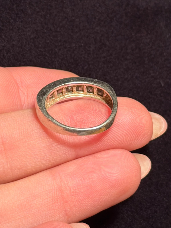 Vintage Fianite Sterling Silver Statement Ring, UK Size L#124