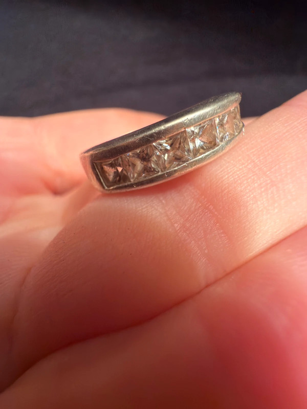 Vintage Fianite Sterling Silver Statement Ring, UK Size L#124