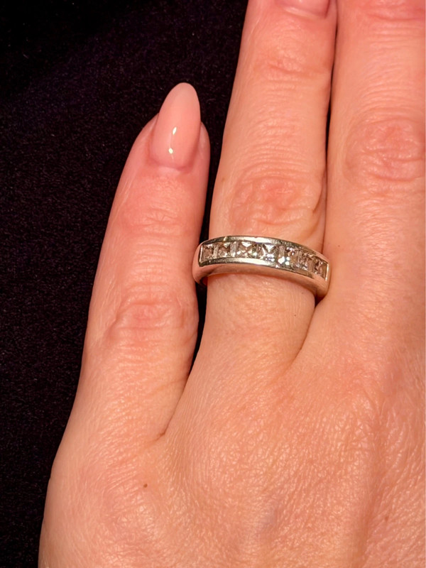 Vintage Fianite Sterling Silver Statement Ring, UK Size L#124