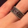 Armenian Sterling Silver Ring With Red Stones Uk Size L( Adjustable)#2
