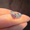 Vintage Celtic Knot natural Amethyst Sterling Silver Ring, UK Size M1/2#119