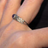 Vintage Celtic Knot natural Amethyst Sterling Silver Ring, UK Size M1/2#119