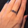 Vintage Celtic Knot natural Amethyst Sterling Silver Ring, UK Size M1/2#119