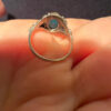 Natural Apatite Sterling Silver Ring - Ocean Blue Beauty with Vintage Charm size M#121