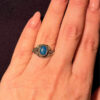 Natural Apatite Sterling Silver Ring - Ocean Blue Beauty with Vintage Charm size M#121