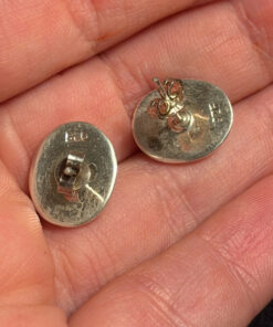 925 Sterling Silver natural Tiger Eye Stud Earring#125