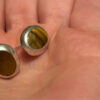 925 Sterling Silver natural Tiger Eye Stud Earring#125