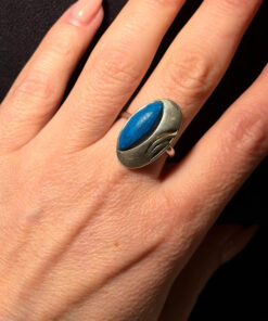 Unusual Soviet ring with a wooden inlay, size O