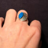 Unusual Soviet ring with a wooden inlay, size O