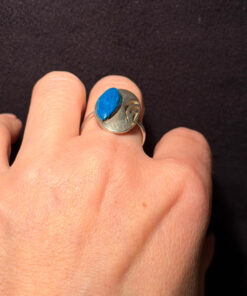 Unusual Soviet ring with a wooden inlay, size O