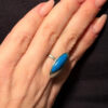 Unusual Soviet ring with a wooden inlay, size O