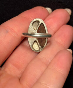 Unusual Soviet ring with a wooden inlay, size O