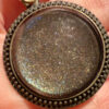 Vintage Brass Obsidian Pendant