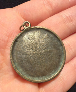 Vintage Brass Obsidian Pendant