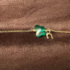 925 Sterling Silver Green Cz Butterfly Horseshoe Drop Bracelet -16cm#120
