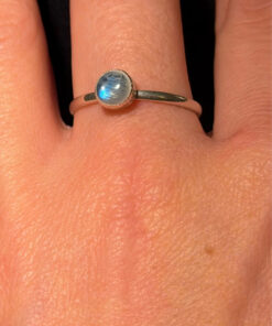 Vintage Sterling silver moonstone ring Uk size S#48