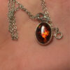 Vintage Baltic Amber Pendant 925 with Silver Chain #137