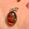 Vintage Baltic Amber Pendant 925 with Silver Chain #137