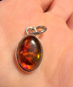 Vintage Baltic Amber Pendant 925 with Silver Chain