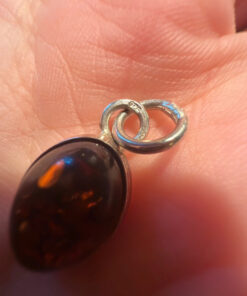 Vintage Baltic Amber Pendant 925 with Silver Chain