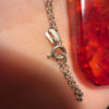 835 Silver Chain and Silver Amber Pendant