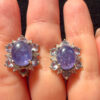 925 Sterling Silver Earrings Oval Tanzanite Natural Gemstone Jewelry#120