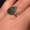 925 Sterling Silver Vintage 90s Ukraine Real Marcasite Gemstone Ring UK J 1/2 (#14)