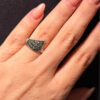 925 Sterling Silver Vintage 90s Ukraine Real Marcasite Gemstone Ring UK J 1/2 (#14)
