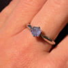 925   Sterling Silver natural Tanzanite Solitaire Ring -UK Size O#117