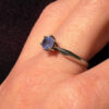 925   Sterling Silver natural Tanzanite Solitaire Ring -UK Size O#117