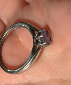 925 Sterling Silver natural Tanzanite Solitaire Ring -UK Size O