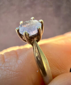 925 Sterling Silver natural Tanzanite Solitaire Ring -UK Size O