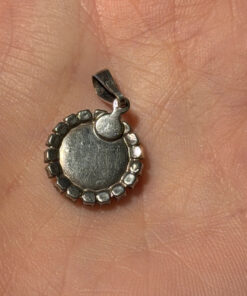 Vintage Tested Silver Paste Holland Windmill Porcelain Pendant