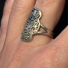 Vintage Silver ring with filigree design, size N,6.30 g
