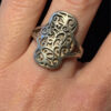 Vintage Silver ring with filigree design, size N,6.30 g