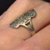 Vintage Silver ring with filigree design, size N,6.30 g