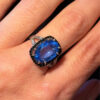 High-Quality Lab-Created Blue Spinel Sterling Silver Ring – Size O#7