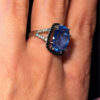 High-Quality Lab-Created Blue Spinel Sterling Silver Ring – Size O#7