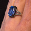 High-Quality Lab-Created Blue Spinel Sterling Silver Ring – Size O#7