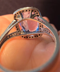 High-Quality Lab-Created Blue Spinel Sterling Silver Ring – Size O