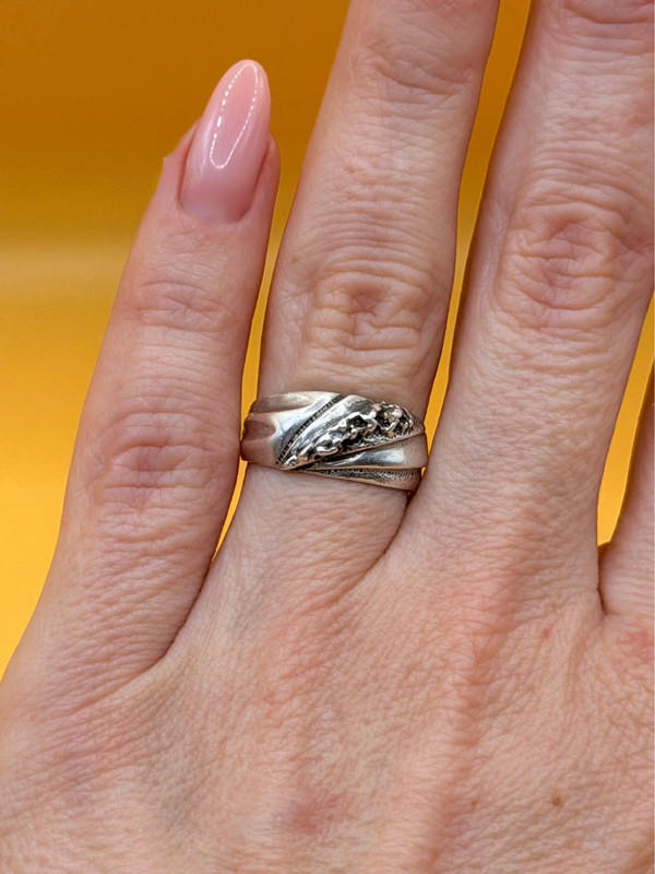 Soviet ussr sterling silver ring uk size J #24