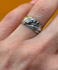 Soviet ussr sterling silver ring uk size J #24