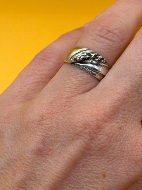 Soviet ussr sterling silver ring uk size J #24