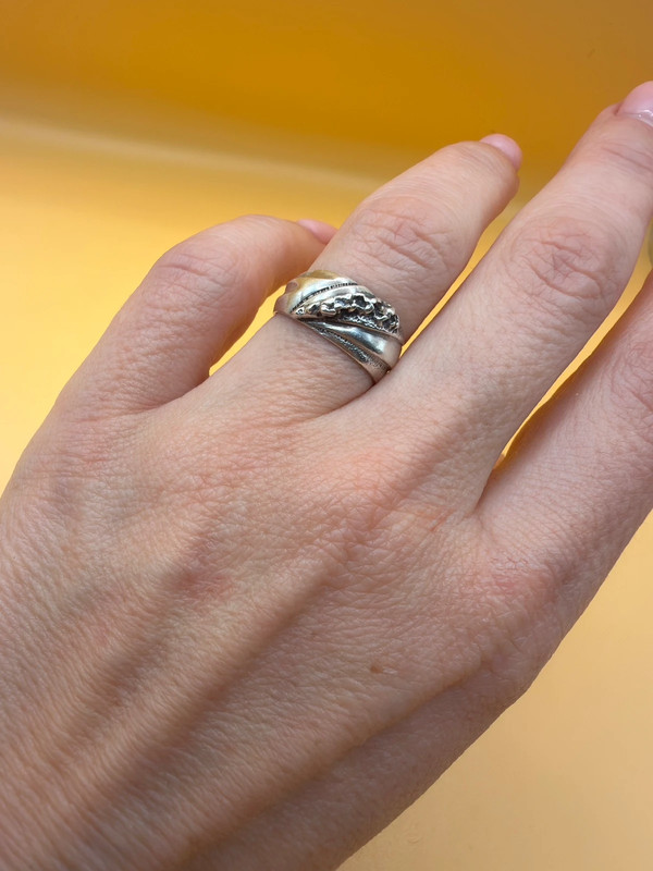 Soviet ussr sterling silver ring uk size J #24