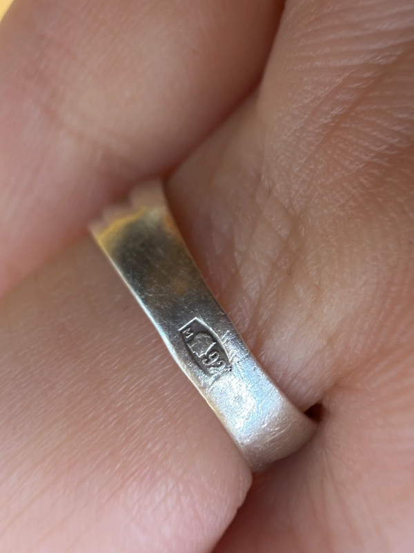 Soviet ussr sterling silver ring uk size J #24