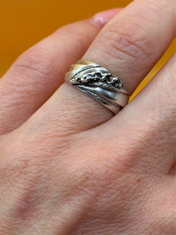 Soviet ussr sterling silver ring uk size J #24