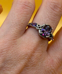 Incredible new amethyst sterling silver ring Uk size N #22